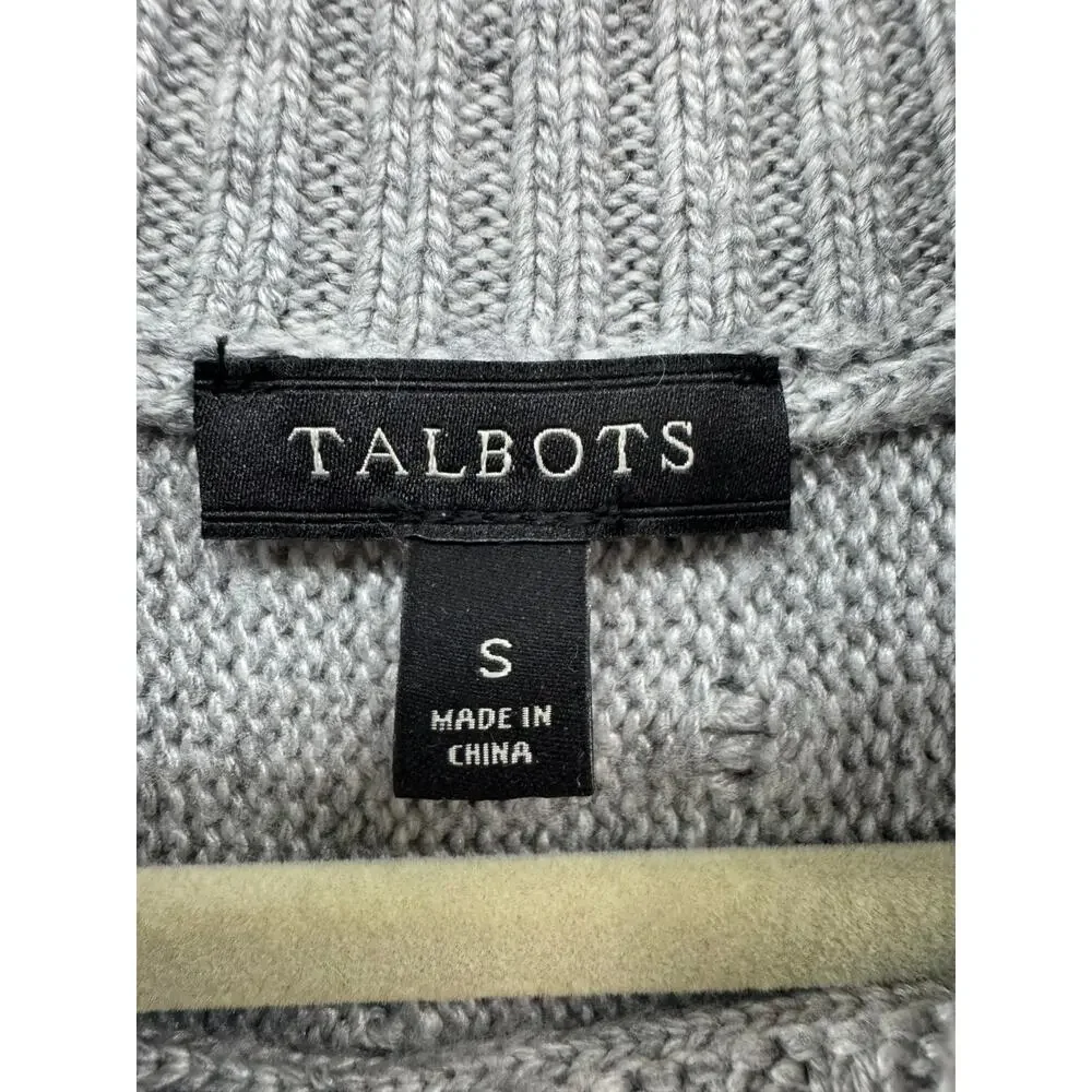 Talbots Sweater Poncho Womens S Gray Knit Mock Neck - Picture 3 of 7